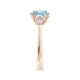 thumbnail image 3 of Angara Natural 1.6 Ct. Aquamarine with Diamond Classic Ring in 14K Rose Gold for Women (Ring Size: 11.5), 3 of 10