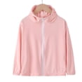 thumbnail image 2 of UACY Girls Quick Dry Long Sleeve Full Zip Hoodie UPF 50+ Light Jacket Athletic Running Sun Protection Hooded Jackets (Pink, 18-24 Months), 2 of 4