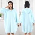 thumbnail image 2 of SELONE Women's Fleece Hooded Bathrobe Long Sleeve Flannel Robe Above Knee Absorbent Plus Size for Ladies, 2 of 4