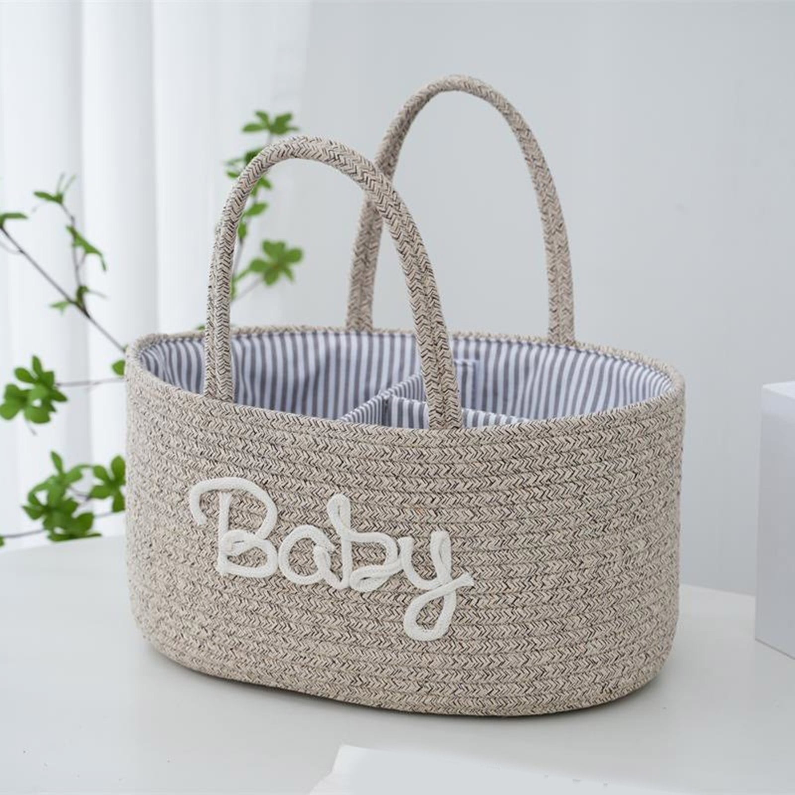 Convenient Baby Diaper Storage Basket Cotton Cloth Organizes Modern Baby Diaper Storage Solution for Nursery & Travel