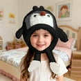 thumbnail image 2 of AWZXDE Winter Kids Hat With Ear Polar Animal Penguin Design Kids Winter Hat Thermal Insulated Windproof For Toddler Boy Girl Black, 2 of 4
