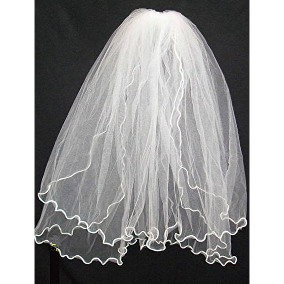Girls 1st Communion Wedding White Veil 2 Layers Tulle Headpiece with Comb 30"