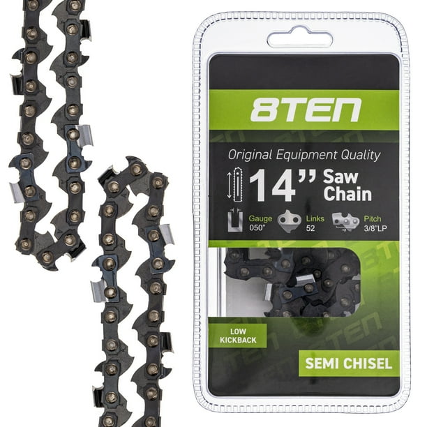 8TEN Chainsaw Chain 14 Inch .050 3/8 52DL For Poulan Craftsman Homelite