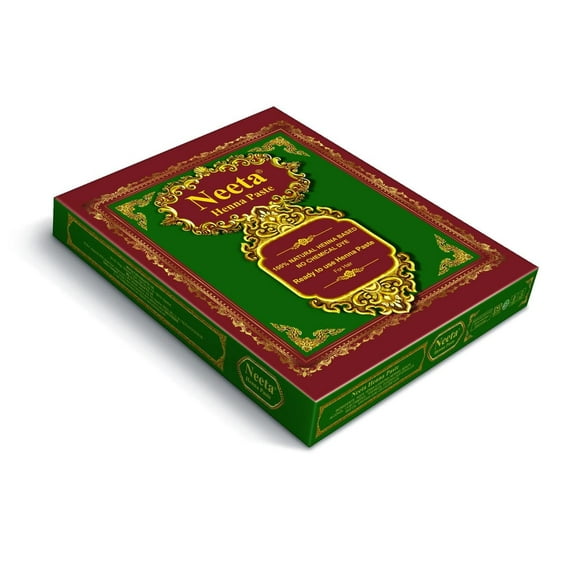 Neeta 12 Pack Ready to Use Henna Cream Paste for Hair, Reddish Brown Color, Perfect Hair Coloring Cream