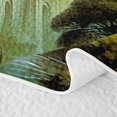 thumbnail image 5 of Homewish Boho Castle Bed Spread Queen, Full Moon Print Queen Coverlet Set, Green, 3pcs 1 Quilt and 2 Pillowcases, 5 of 7