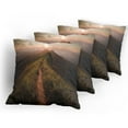 thumbnail image 5 of Ambesonne Adventure Throw Pillow Cover 4 Pack, Road Cliff Sun Hike, 24", Fern Green, 5 of 7