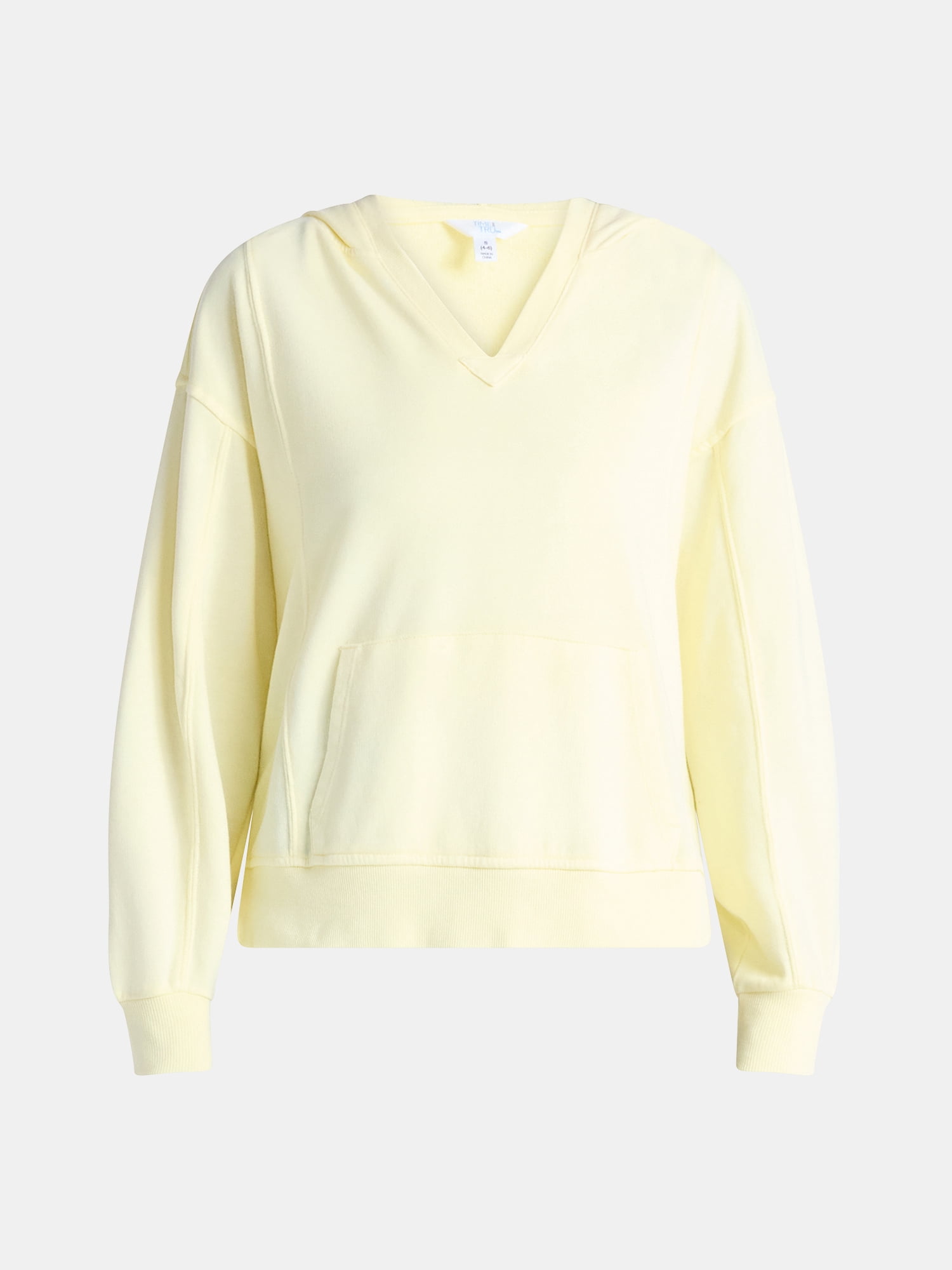 Time and Tru Women's Split Neck Hoodie, Sizes XS-3XL