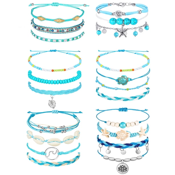 Set de pulseras Hicarer Surfer Wave Waterproof para mujer (21 piezas)