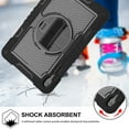 thumbnail image 3 of Dteck Case for Samsung Galaxy Tab S10 FE+ 13.1 inch (Model SM-X620/X626) 2025, Heavy Duty Rotating Stand Rugged Silicone Case Shockproof PC Cover with Adjustable Hand/Shoulder Strap,Black, 3 of 7