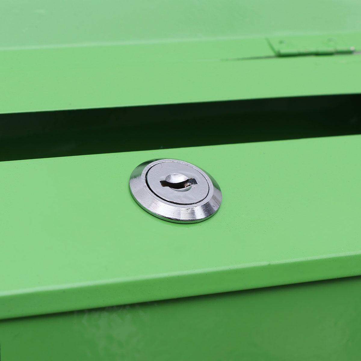 HONITANO 1Pcs Green Iron Rectangular Vintage Mailbox with Lock for Home Decoration 11.8x8.7x2.8in