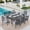 Black-Rectangle Patio Table-8, variant on SUMMIT LIVING 5-Piece Patio Dining Set, Steel Chair with Cushion & Square Table for 4-Person, Black & Gray