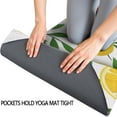 thumbnail image 3 of Yellow Lemon Fruit Slices White Pattern Hot Yoga Mat Towel Non Slip for Hot Yoga - Quick-Drying Yoga Mat Cover with 4 Corner Pockets with Travel Bag - Hot Yoga Towel Non Slip 70"x26", 3 of 6