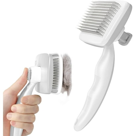 Pecute Self-Cleaning Slicker Brush for Dogs, Cats, Lightweight Dog Brush for Shedding Massaging Grooming, Cat Brush Gently Removes Loose Fur Undercoat for Small Dogs Cats Rabbits of All Hair Types