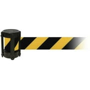 TENSABARRIER CASSETTE-STD-NO-D4X-C Replacement Belt Cassette, 7 1/2 ft L, Black/Yellow Belt, Black Case