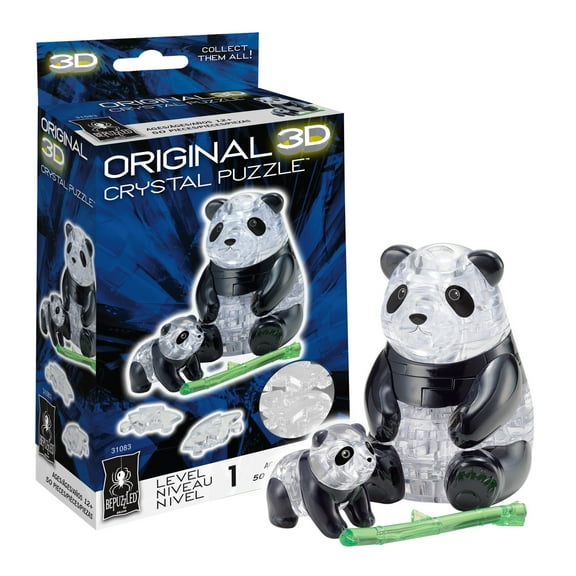 Panda and Baby Original 3D Crystal Puzzle from BePuzzled, Ages 12 and Up