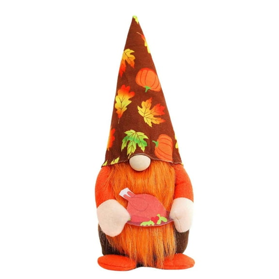 Konghyp Faceless Doll Fall Decoration Thanksgiving Holding Turkey, Gnome Ornament, Home and Party Decor, Lively Thanksgiving Decor, Fall Table Centerpiece
