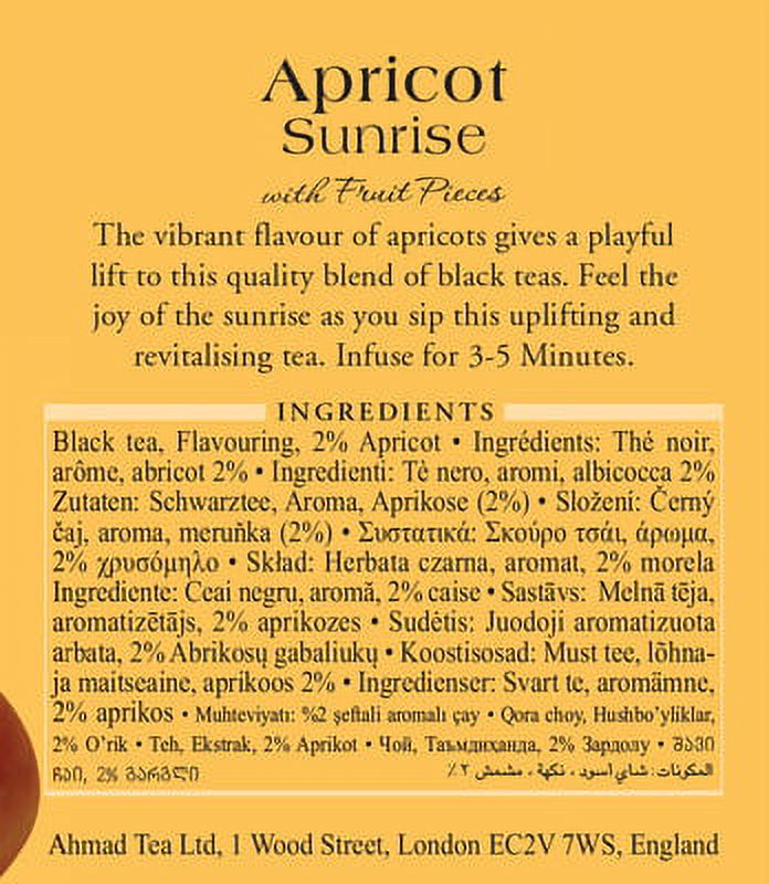 Ahmad Tea Apricot Sunrise Black Tea Bags, 120 Ct (6 Boxes of 20)