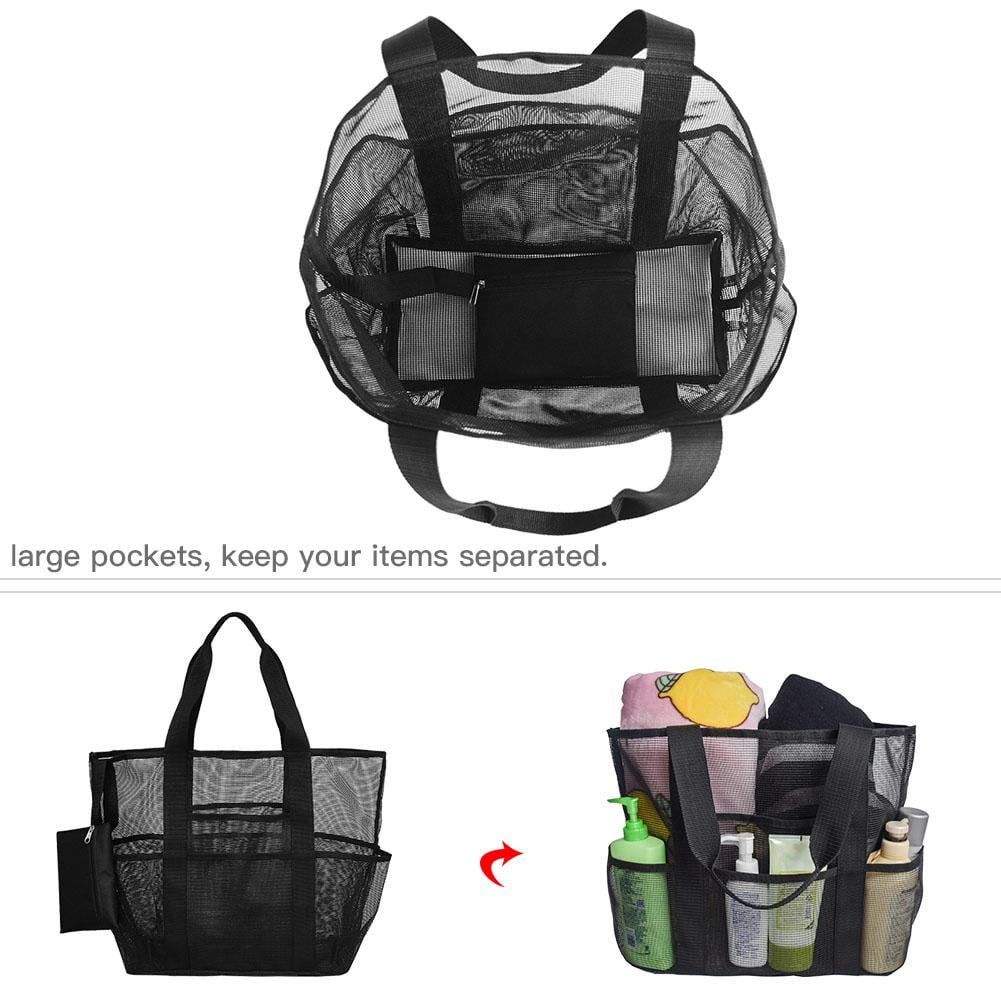 large beach bag with pockets