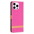 thumbnail image 3 of Feishell Case for iPhone 16 Pro Max Cloth Texture Premium PU Leather Simple Wallet Case [Credit Card Slots] [Kickstand] [Magnetic Closure] [Wrist Strap] Shockproof Flip Cover,Rose, 3 of 8