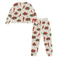 thumbnail image 5 of SCRAWLGOD Christmas Cardinal Snowflake Holly Spot Women's 2Pcs Pajama Sets, Long Sleeve Sleepwear with Drawstring Pants, Casual Pajamas for Women Set, Lightweight Pjs Set with Pockets, M, 5 of 7