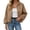 Khaki, variant on Jackets for Women Fashion Lapel Long Sleeve Full Zip with Pockets Solid Color Casual Jacket Outerwear Coat