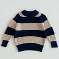 thumbnail image 2 of Jalioing Kids Striped Sweaters Girls Boys Crew Neck Long Sleeve Slim Sweater Tops Fall Cute Knit Shirts, 2 of 6