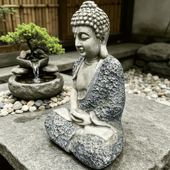 Sfirey Buddha Statue Outdoor 16" Resin Garden Zen Decor Sculpture