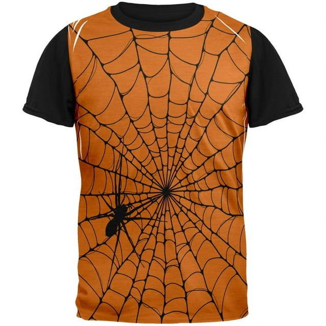 Halloween Giant House Spider Spiderweb Adult Black Back T-Shirt