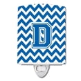 thumbnail image 1 of Carolines Treasures CJ1056-DCNL Letter D Chevron Blue & White Ceramic Night Light, 1 of 1