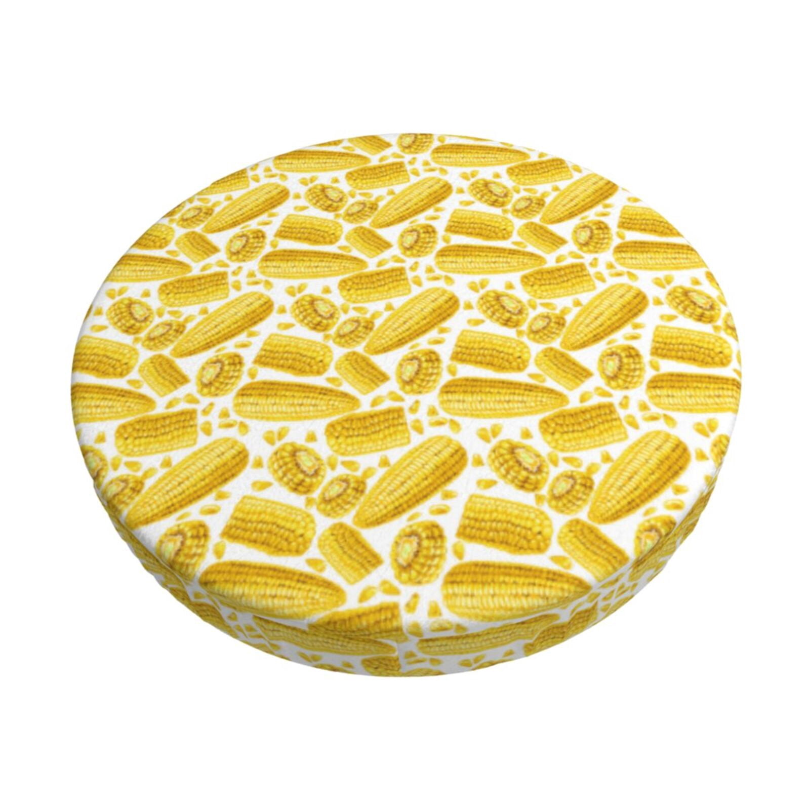 Easygdp Ears Of Corn Print Easy To Install Bar Stool Covers&Stool Covers Round&Elastic Stool Cover, Barstool Covers,Washable&Bottom With Elastic Edge-13 inch