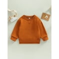 thumbnail image 3 of JYYYBF Infant Toddler Baby Boys Girls Sweatshirts Solid Color Crew Neck Long Sleeve Spring Autumn Winter Casual Pullovers Tops, 3 of 6