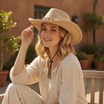 thumbnail image 6 of Hsqqdc Cowgirl Hat with Flower Belt Buckle Wide Brim for Country Concerts, 6 of 7