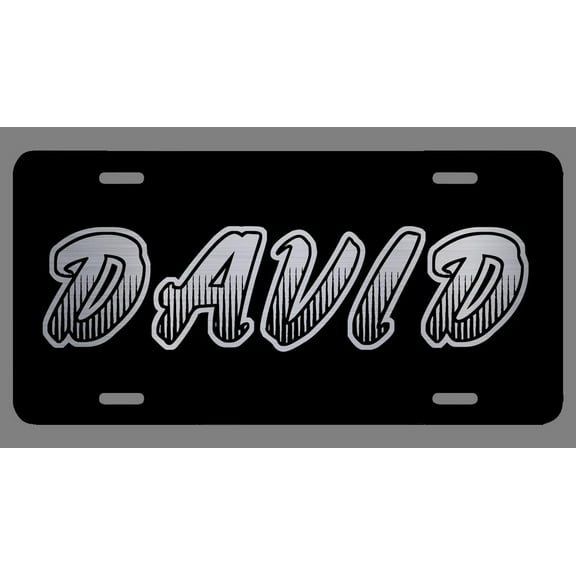 David Name Etched Style License Plate Tag Vanity Novelty Metal | Etched Aluminum | 6-Inches By 12-Inches | Car Truck RV Trailer Wall Shop Man Cave | NP417