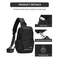 thumbnail image 3 of Mochila tipo bandolera SEAFEW negra de nailon impermeable para hombre y mujer, 3 of 9
