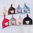 thumbnail image 4 of Gorro fetal de un solo nudo con diseño de oso de dibujos animados de estilo coreano para bebés, primavera y otoño, bonito jersey para bebés, niños y niñas, 4 of 6