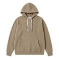thumbnail image 4 of IWRICH Men's Hoodies Pullover Quarter Zip Casual Long Sleeve Drawstring Waffle Knit Hooded Sweatshirt with Pocket Khaki XXXXL, 4 of 4