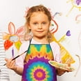 thumbnail image 2 of Colorful Tie Dye Star Pattern Kids Aprons for Girls and Boys,Adjustable Neck Strap Toddler Aprons for Kids Cooking Baking, 2 of 6