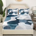 thumbnail image 3 of Erosebridal Blue Geometry Sheet Set Twin, Minimalst Abstract Bedding Sets Twin Size, Modern Fashion Reversible Twin Sheet Sets, Microfiber Bedroom Decor, 3pcs, 3 of 7