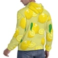 thumbnail image 6 of Kdxio Bright Lemons Print Mens Casual Hooded Collar Drawstring Hoodies Pullover Sweatshirts Casual Long Sleeve Shirts-Small, 6 of 7