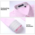 thumbnail image 5 of HISDERN Mens Pink Dress Shirt Long Sleeve Casual Button Down Shirts Business Tuxedo Wedding, 5 of 7