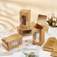 thumbnail image 5 of 20 Pack BurlyWood Kraft Gift Boxes with Clear Window Rustic Style 3.1x3.1x6.3 Inch Ideal for Anniversaries Birthdays Weddings Graduation, 5 of 6