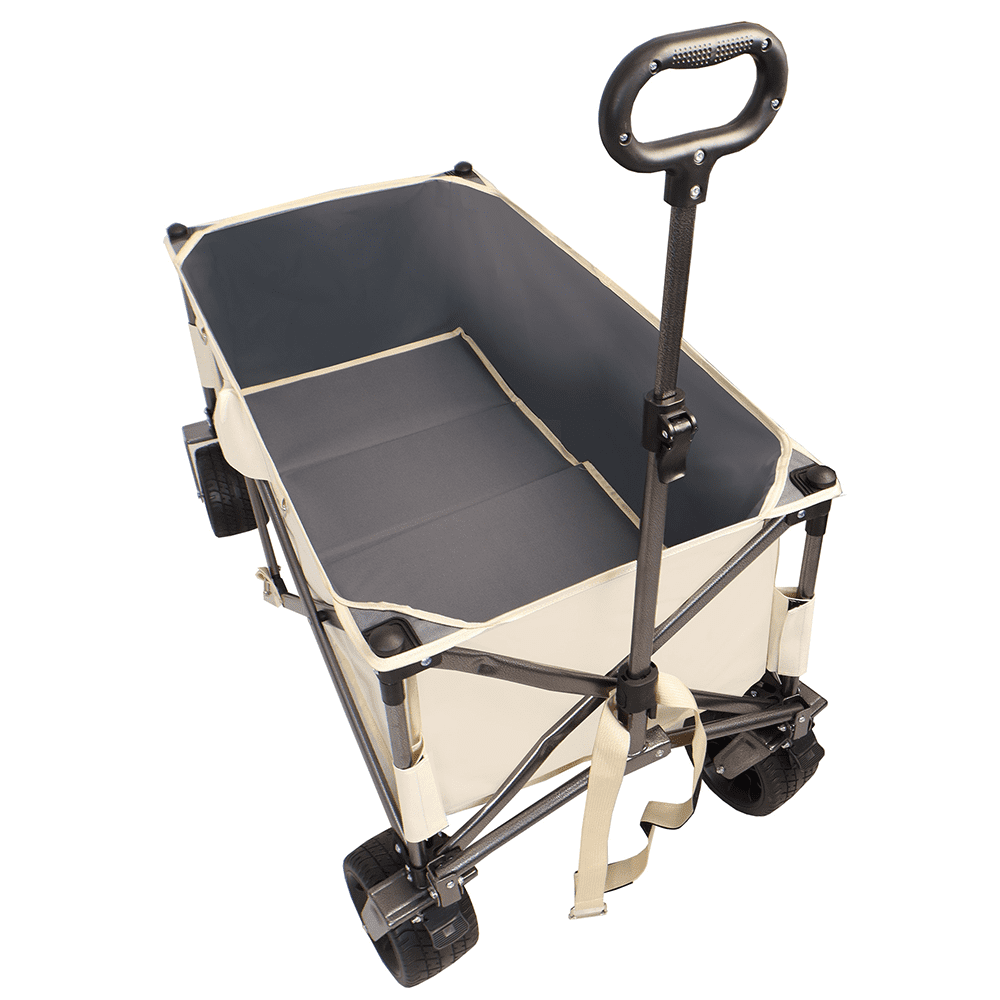 Ecarpat Folding Wagon Cart, Portable Outdoor Garden Wagon Utility Beach Wagon with Drink Holders for Shopping, Camping, Garden and Outdoor