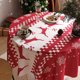 thumbnail image 1 of Mantel navideño a cuadros rojos y blancos | Decoración navideña de poliéster | Mantel de cocina para fiestas y celebraciones de temporada, 1 of 5