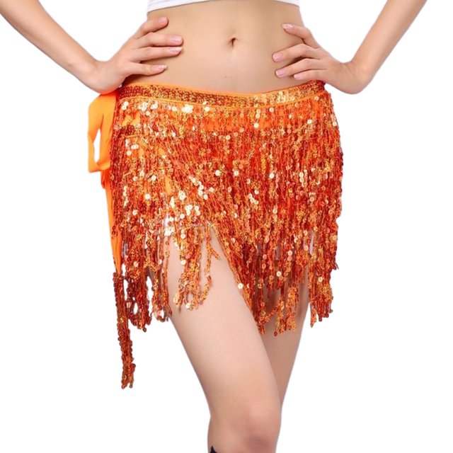 keepw Sequins Jupes Entrée à des Concours de Danse Rendant le Focus orange