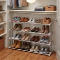 thumbnail image 6 of Whitmor Adjustable 4-Tier Shoe Rack - 24 Pair Shoe Organizer - Grey, 6 of 6