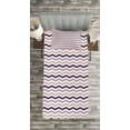thumbnail image 3 of Ambesonne Purple Quilted Bedspread Set 2 Pcs, Zig Zag Waves Shapes, Twin Size, Pale Pink Purple, 3 of 3