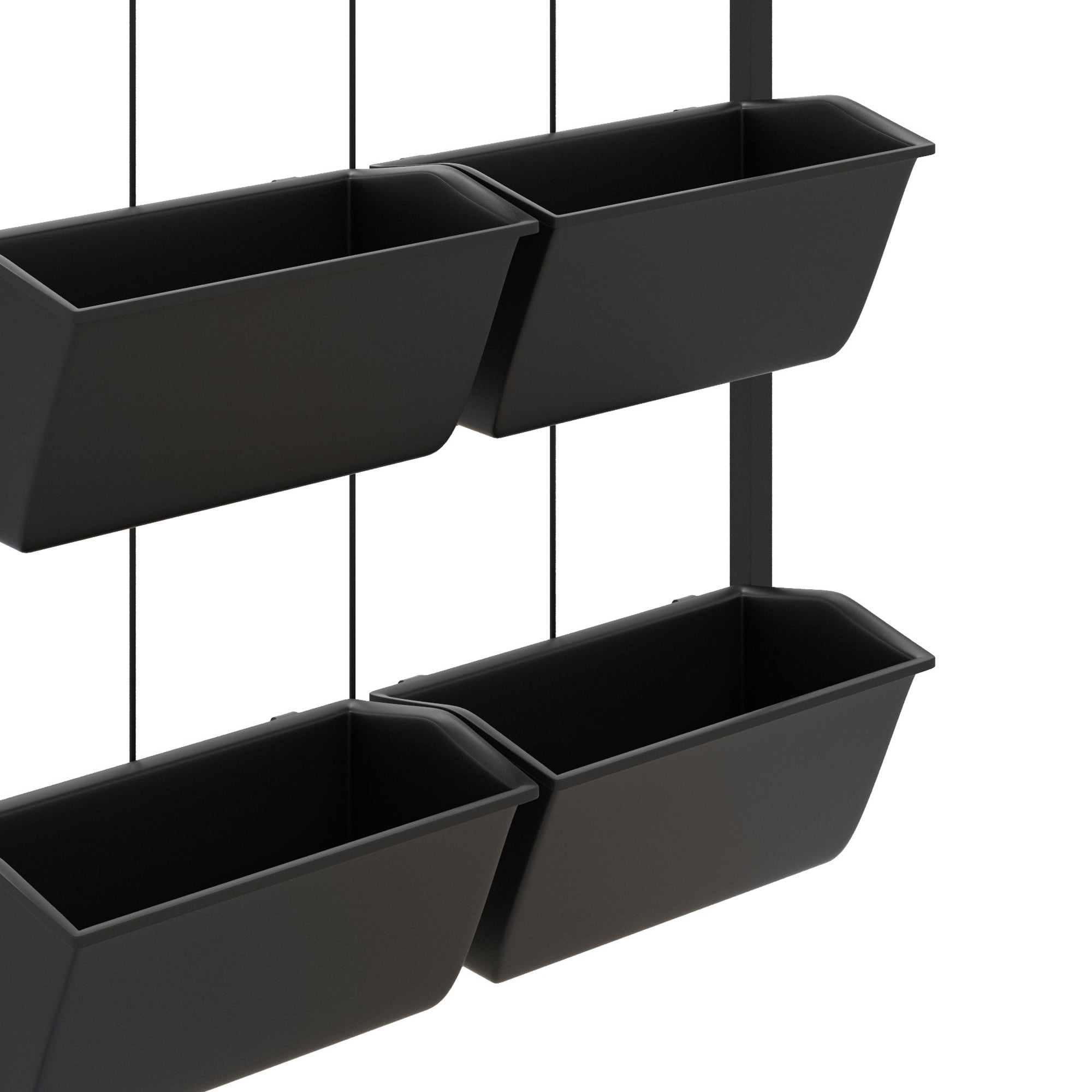 Outsunny 3-Tier Wall Planter with 6 Pots for Indoor and Outdoor, Black