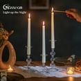 thumbnail image 3 of Glasseam Set of 3 Clear Glass Taper Candle Holders: Modern Cylinder Ribbed Design for Weddings, Christmas Decor- Boho Home Centerpiece, 3 of 11