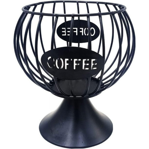 Soporte para cápsulas de café, organizador de cápsulas de café de alambre de metal, cesta de almacenamiento con soporte para cápsulas de café expreso de gran capacidad para barra de cafeterí