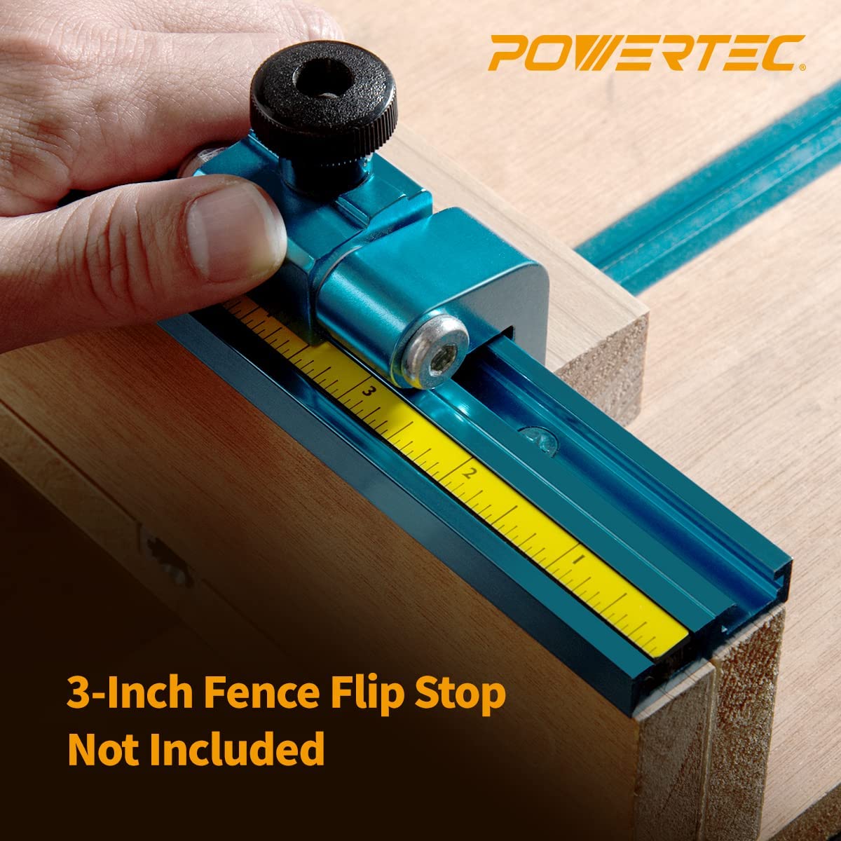 POWERTEC 36-Inch Double T Track Kit for Woodworking, Right to Left Adhesive Tape Measure and T-Track Plastic Insert (71697)
